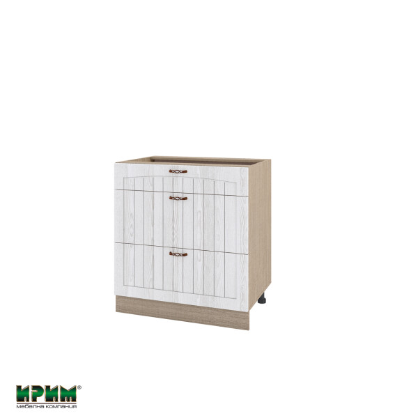 Долен модул с три чекмеджета с плавно затваряне МФ-Бяло фладер-04-120