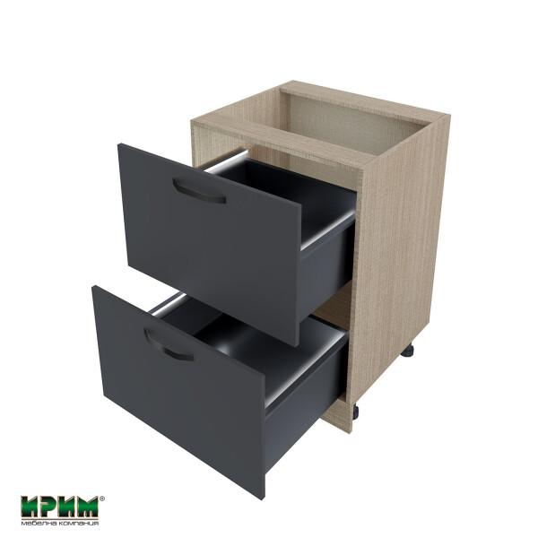 Долен модул с две чекмеджета с плавно затваряне и LED осветление МФ-Карбон мат-11-72