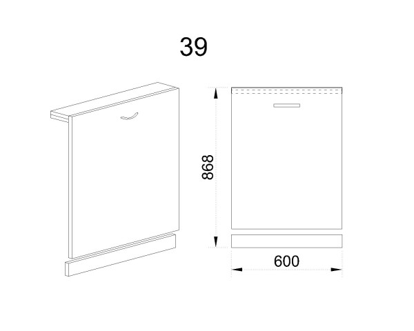 Врата за съдомиялна МФ-Капучино мат-11-39
