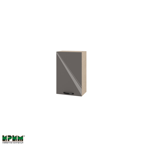 Горен модул с врата и рафт МФ-Антрацит гланц-05-6