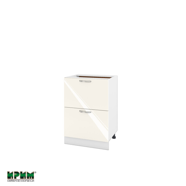 Долен модул с две чекмеджета БФ-Крийм гланц-11-44