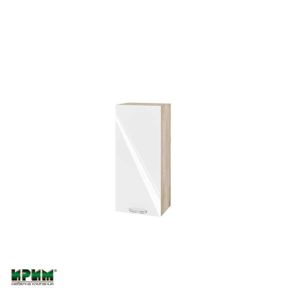 Горен модул с врата и два рафта АРФ-Бяло гланц-05-116