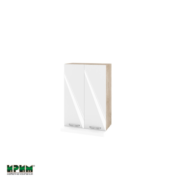 Горен модул с две врати и два рафта за аспиратор АРФ-Бяло гланц-05-117