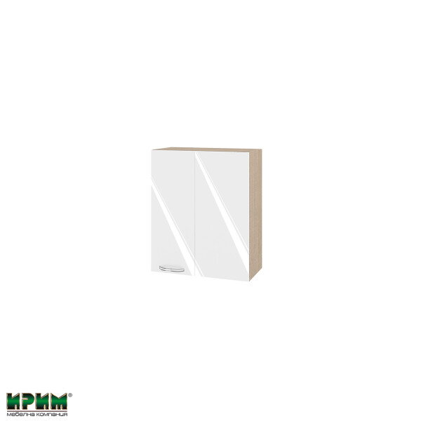 Горен модул за ъгъл с врата и рафт МФ-Бяло гланц-05-17