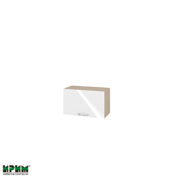 Горен модул с хоризонтална врата МФ-Бяло гланц-05-15