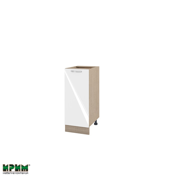 Долен модул с врата и рафт МФ-Бяло гланц-05-40