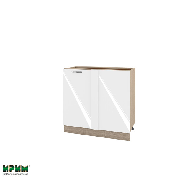 Долен модул за ъгъл с врата и рафт МФ-Бяло гланц-05-42