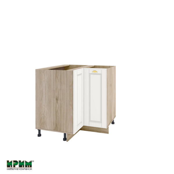 Долен модул ъглов с две врати и рафт АРФ-Бяло мат-09-61