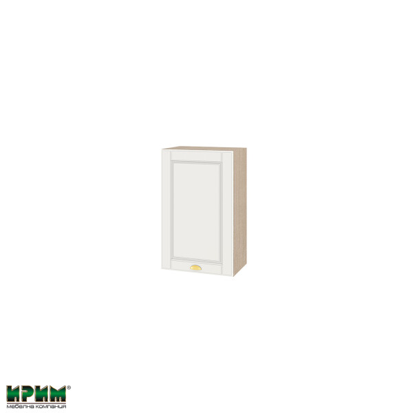 Горен модул с врата и рафт МФ-Бяло мат-09-6