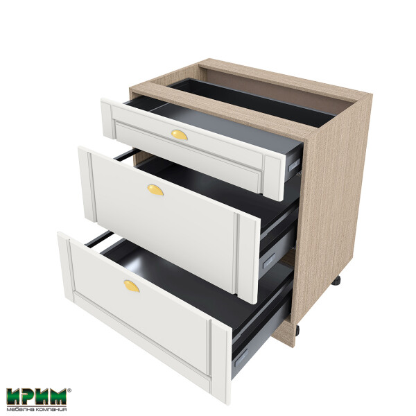 Долен модул с три чекмеджета с плавно затваряне МФ-Бяло мат-09-55