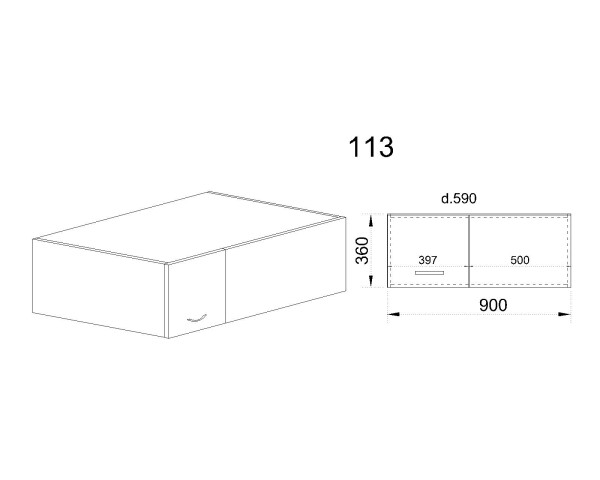 Горен модул за ъгъл с една врата БФ-Цимент мат-06-113