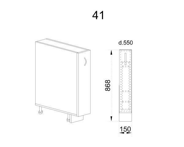 Долен модул бутилиера БФ-Цимент мат-06-41