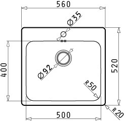 Мивка от неръждаема стомана Zeria (56,2X52,7) 1B