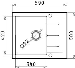 Мивка от гранит Alazia (59x50) 1B 1D Сиво