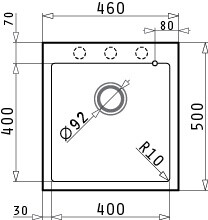 Мивка от гранит Istros (46x50) 1B Сиво