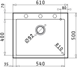 Мивка от гранит Istros (61x50) 1B Бежово