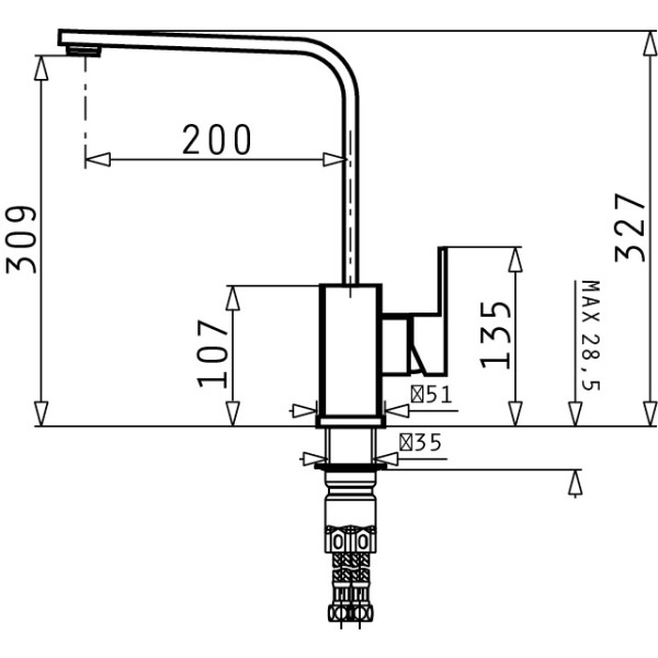 Смесител Cecilia Тъмно бежово