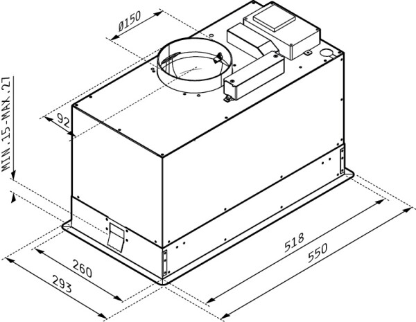 Абсорбатор за пълно вграждане INTEGRATED PLUS essential
