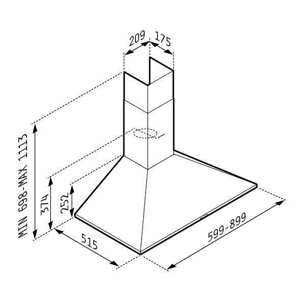 Свободно стоящ aбсорбатор квадратен тип Камина PLUS essential