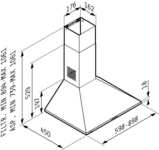 Свободно стоящ aбсорбатор квадратен тип Камина LUX essential