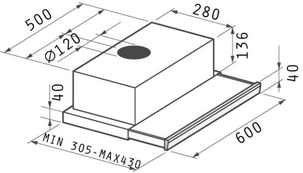 Абсорбатор за вграждане плъзгащ NN1 SU 30L essential