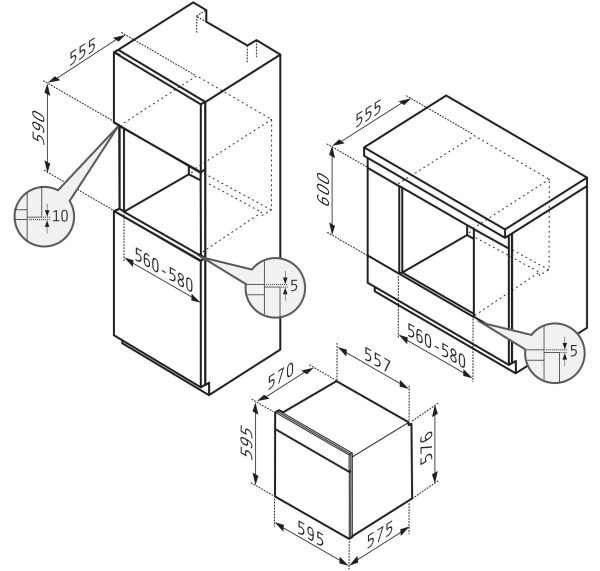 Фурна за вграждане PO78094010EBLΜ черно стъкло
